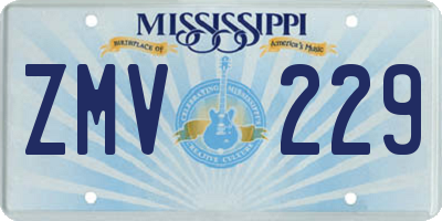 MS license plate ZMV229