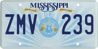 MS license plate ZMV239