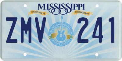 MS license plate ZMV241