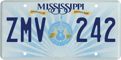 MS license plate ZMV242