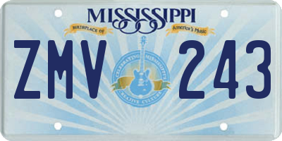 MS license plate ZMV243