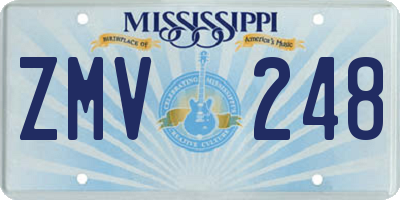 MS license plate ZMV248