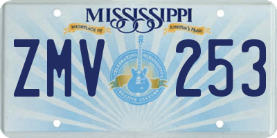 MS license plate ZMV253