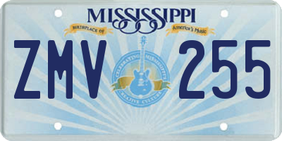 MS license plate ZMV255