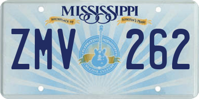 MS license plate ZMV262