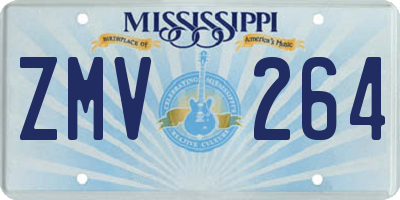 MS license plate ZMV264