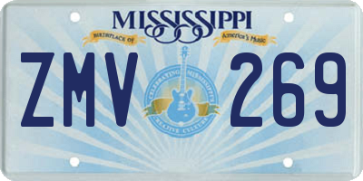 MS license plate ZMV269