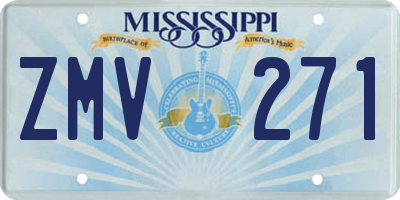 MS license plate ZMV271