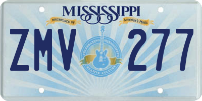 MS license plate ZMV277