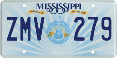 MS license plate ZMV279