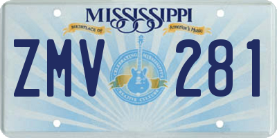 MS license plate ZMV281