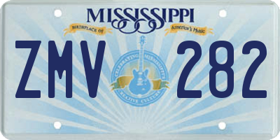 MS license plate ZMV282