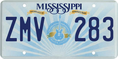 MS license plate ZMV283