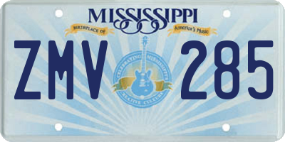 MS license plate ZMV285