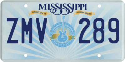 MS license plate ZMV289