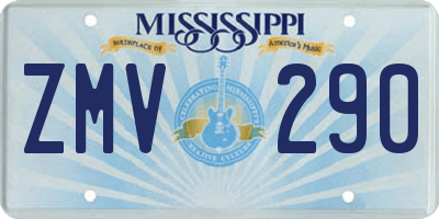 MS license plate ZMV290
