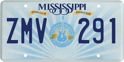 MS license plate ZMV291