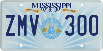 MS license plate ZMV300