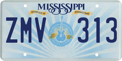 MS license plate ZMV313