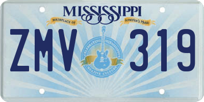 MS license plate ZMV319