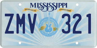 MS license plate ZMV321