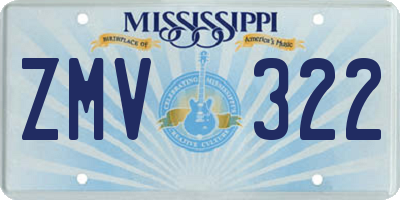MS license plate ZMV322