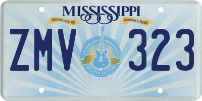 MS license plate ZMV323