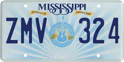 MS license plate ZMV324