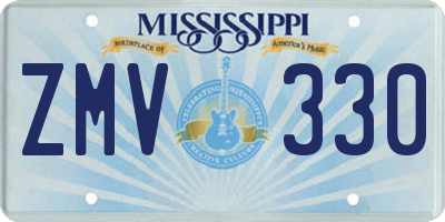 MS license plate ZMV330
