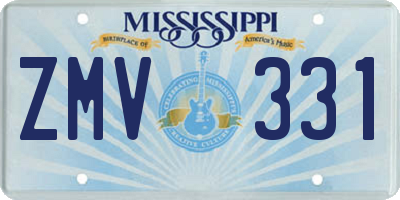 MS license plate ZMV331