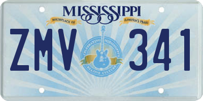 MS license plate ZMV341