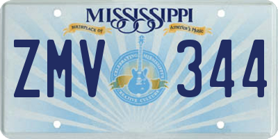MS license plate ZMV344