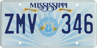 MS license plate ZMV346