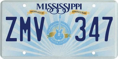 MS license plate ZMV347