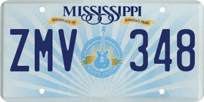 MS license plate ZMV348