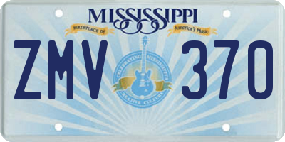 MS license plate ZMV370