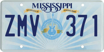 MS license plate ZMV371