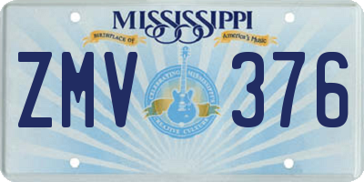 MS license plate ZMV376