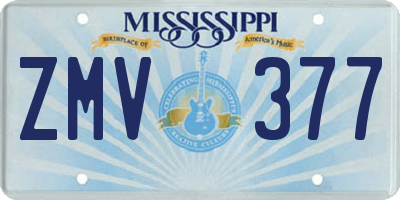 MS license plate ZMV377
