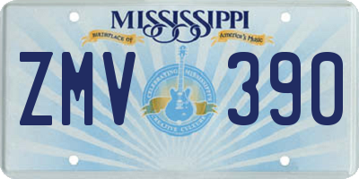 MS license plate ZMV390