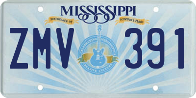 MS license plate ZMV391