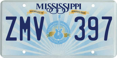 MS license plate ZMV397