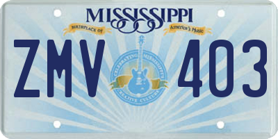 MS license plate ZMV403