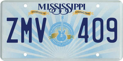 MS license plate ZMV409