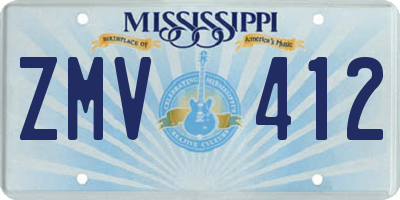MS license plate ZMV412