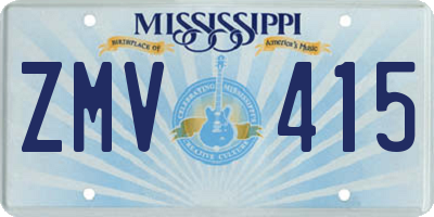 MS license plate ZMV415