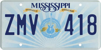 MS license plate ZMV418