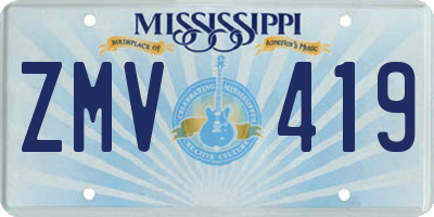 MS license plate ZMV419