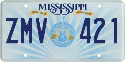 MS license plate ZMV421
