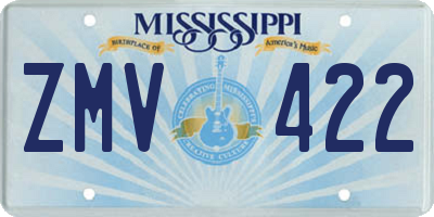 MS license plate ZMV422